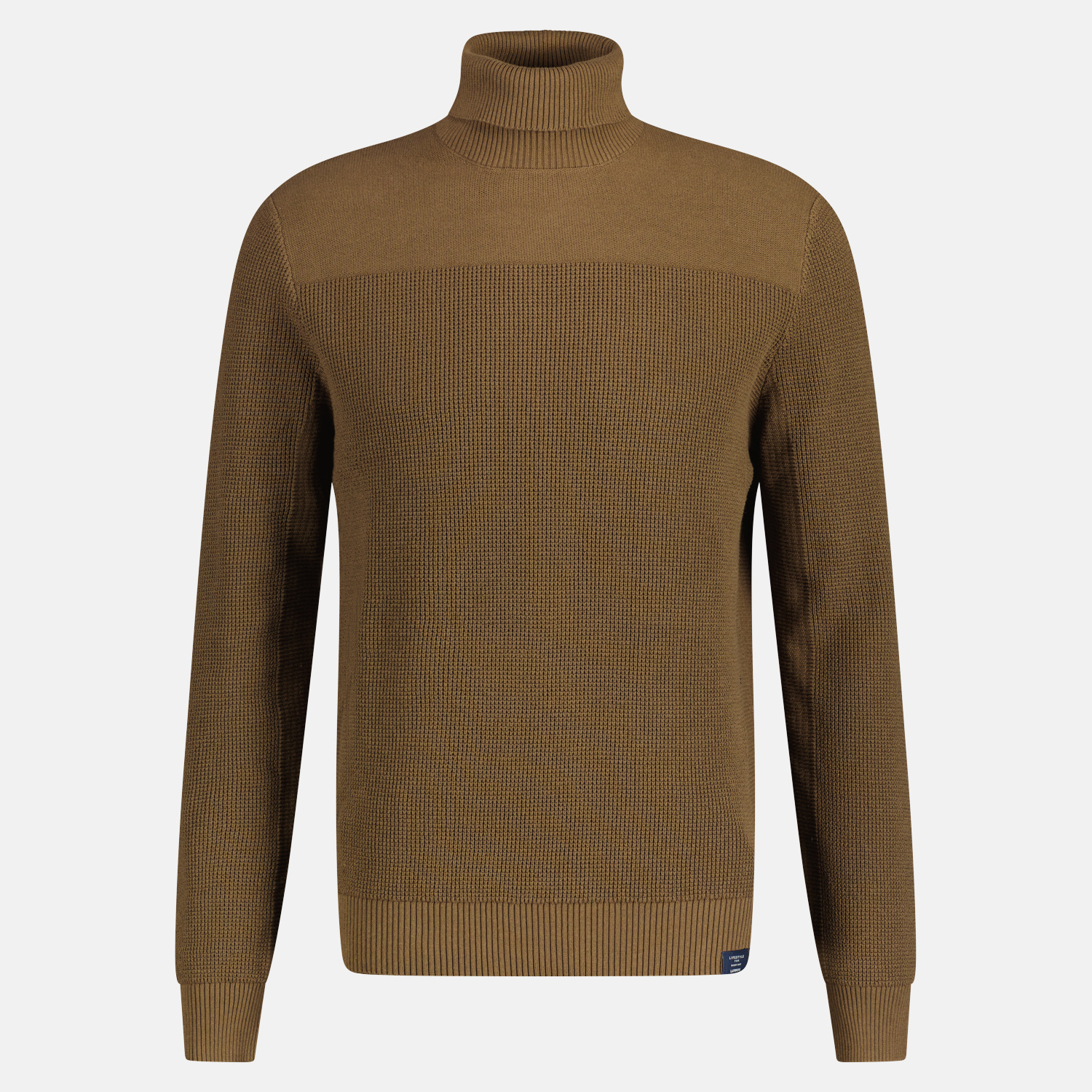 LERROS Sweater with Turtleneck Buffalo Brown Cotton Blues