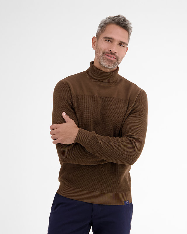 Lerros Strick Pullover mit Rollkragen - Buffalo Brown
