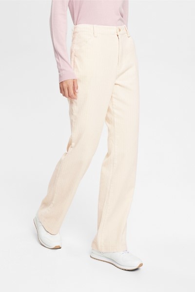Esprit Casual Cotton Blend Corduroy Trousers Cream Beige 1680    Large selection of outletstyles  Booztletcom