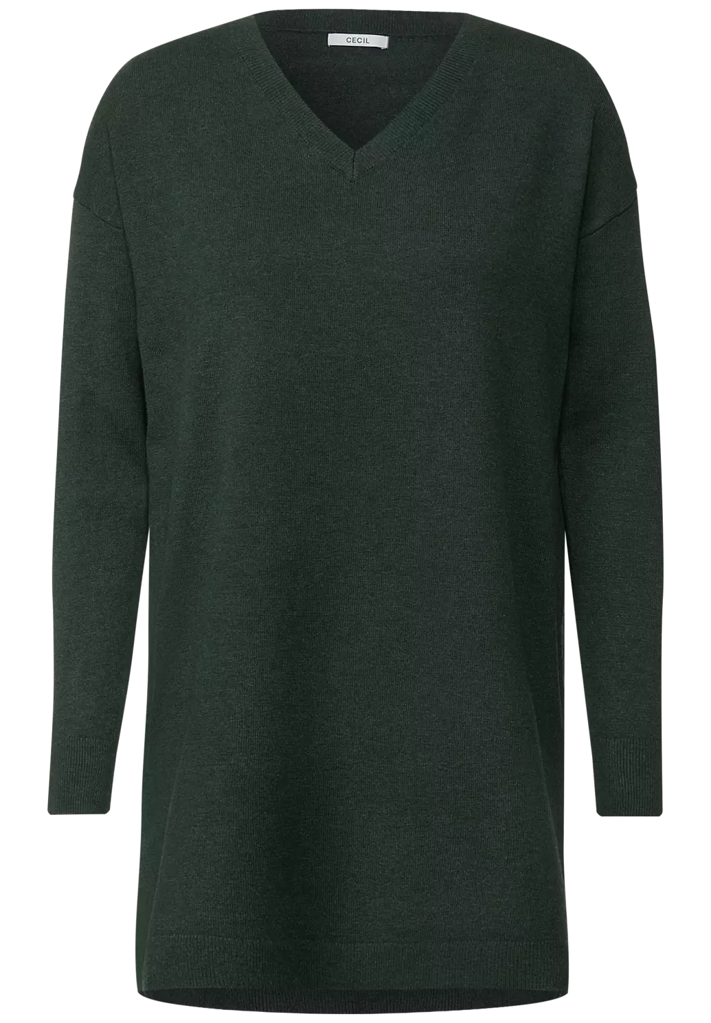 CECIL Langer Pullover Deep Cotton Green Pine Blues | - 