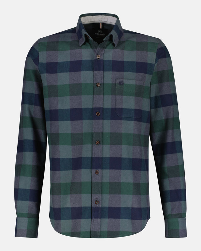 Lerros Flannel Hemd mit Karo - Pine Green