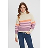 Striped Sweater with Turtleneck - Ice