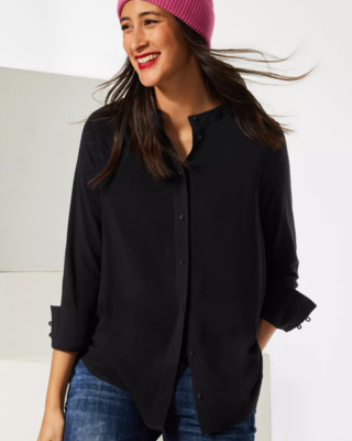 Street One Longbluse in Unifarbe - Black