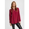 Blouse with Standing Collar - Cherry Red