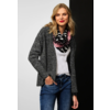 Kurze Bouclé Strickjacke - Black