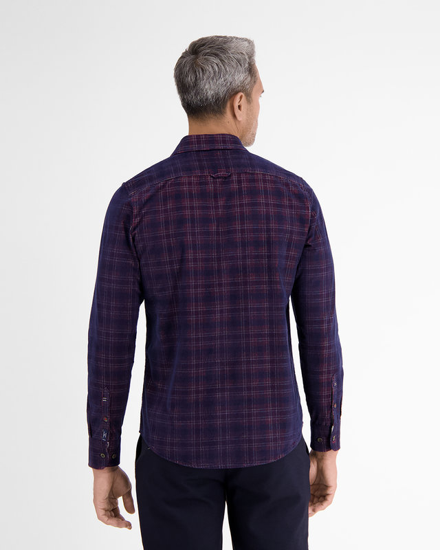 Lerros Corduroy Hemd, Karomuster - Rusty Red