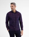 Lerros Corduroy Overhemd met Ruit - Rusty Red