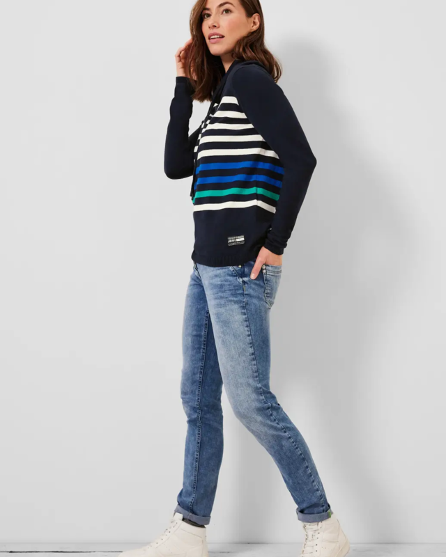 Cecil Sweater with Collar - Deep Blue