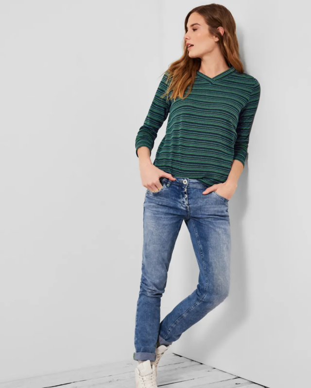 Cecil Multicolor Shirt met Structuur - Deep Blue