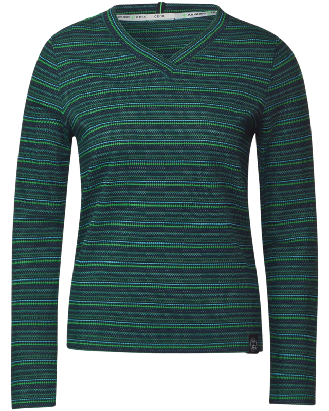 Cecil Multicolor Shirt met Structuur - Deep Blue