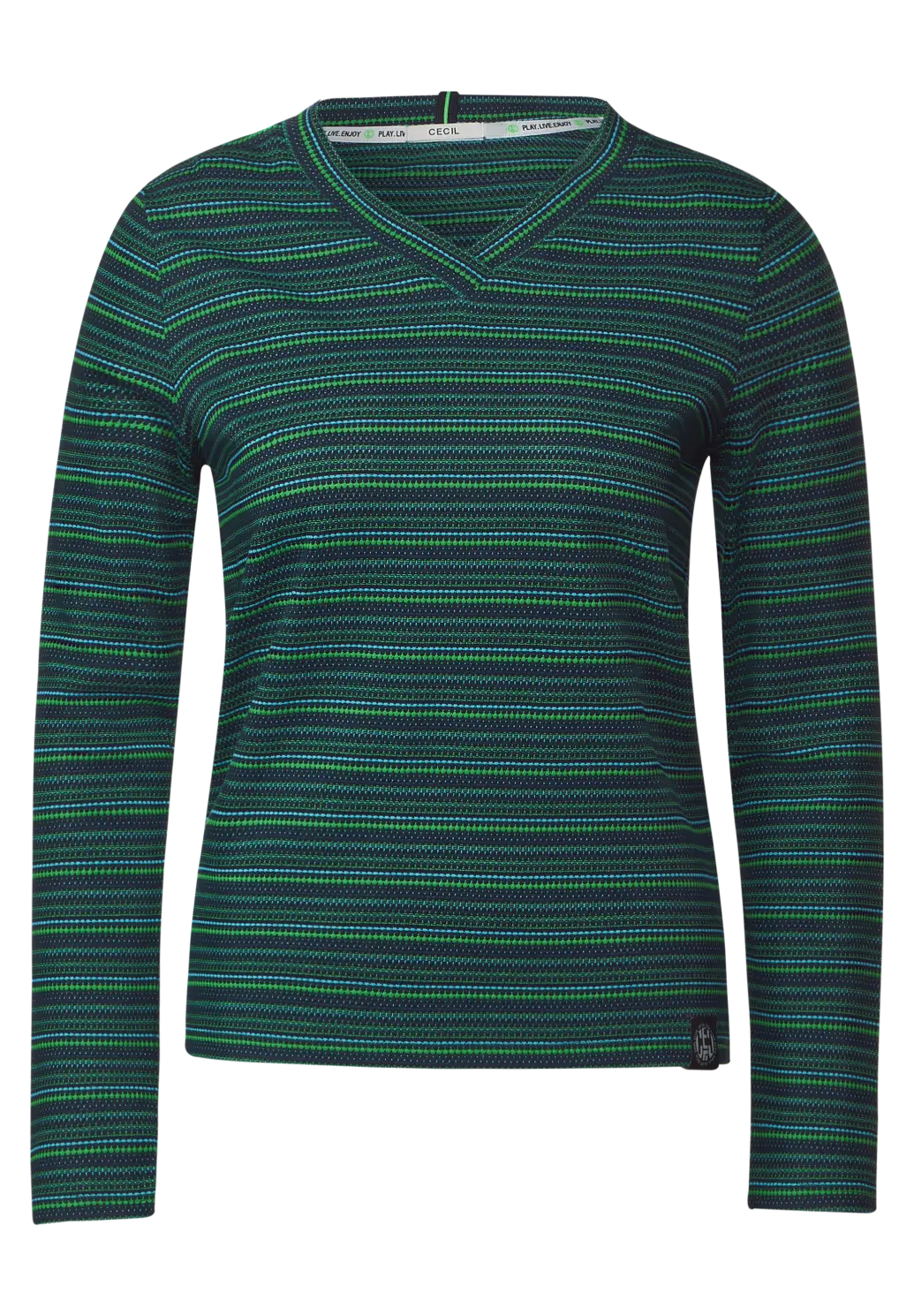 Cecil Multicolor Structured Shirt - Deep Blue