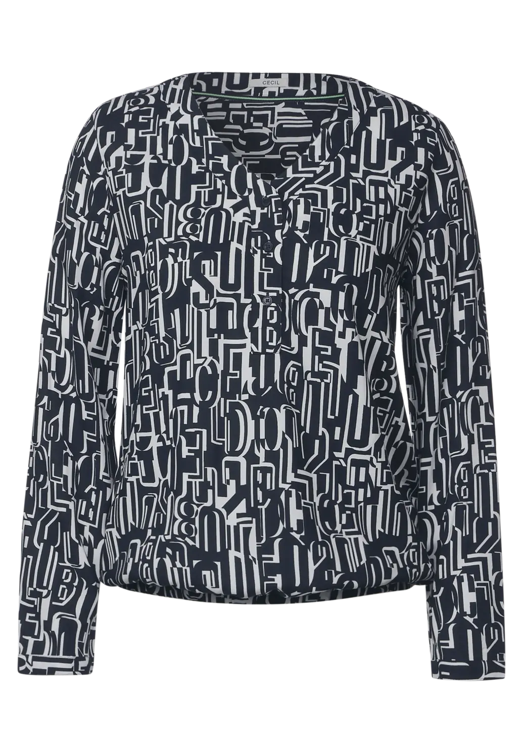 Cecil Bluse mit Buchstabenprint - Deep Blue