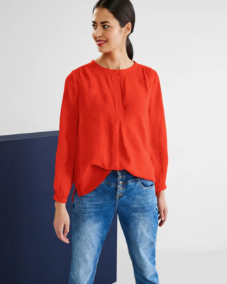 Street One Bluse mit Stehkragen - Juicy Mandarine