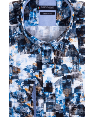 Giordano Short Sleeve Print Shirt - Navy