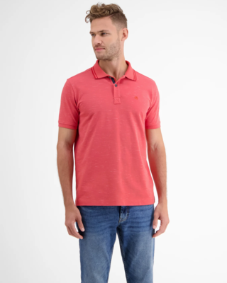 Two-Tone-Piqué | Cotton LERROS - Poloshirt Hibiscus Red - Blues in