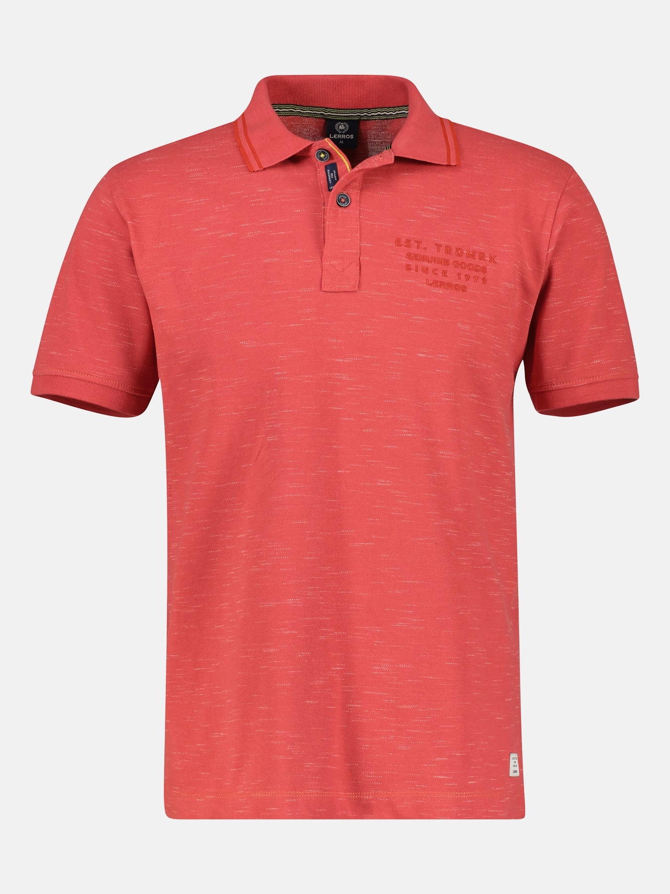 LERROS Poloshirt Hibiscus - Two-Tone-Piqué in Cotton - Red Blues 