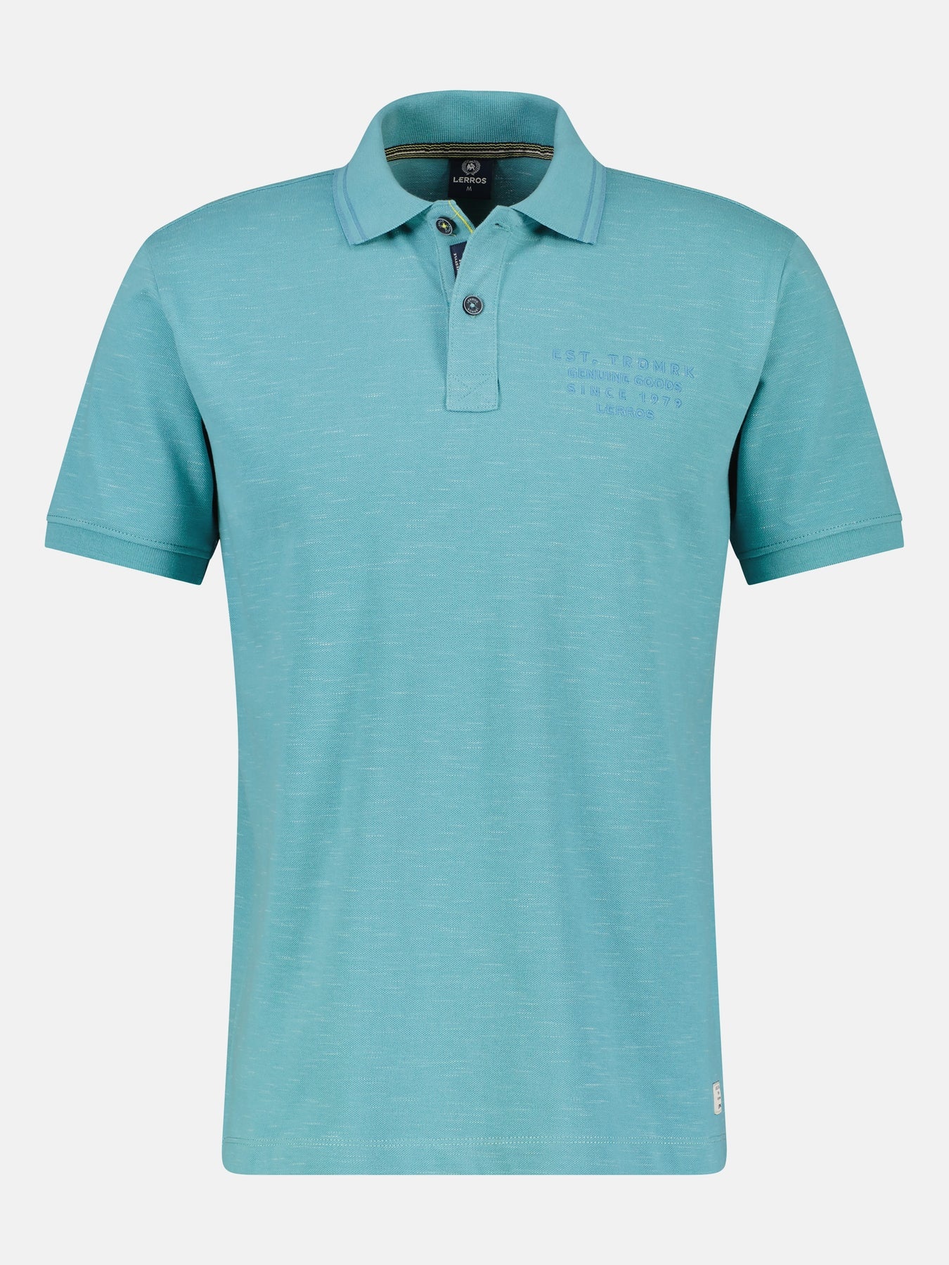LERROS Poloshirt in Two-Tone-Piqué - Light Turquoise | - Cotton Blues | Poloshirts
