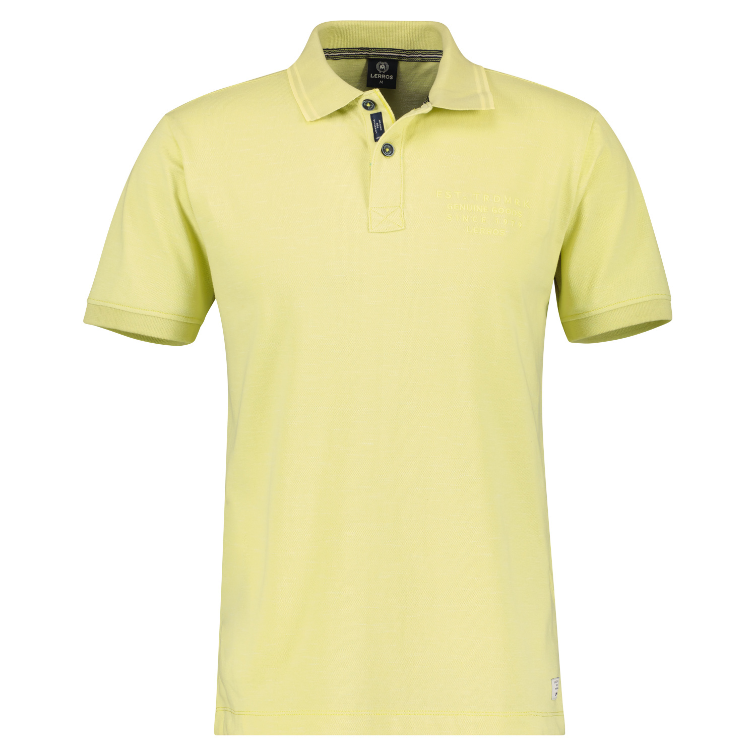 LERROS Poloshirt in Two-Tone-Piqué - Grass Cotton Yellow Lemon | - / Blues