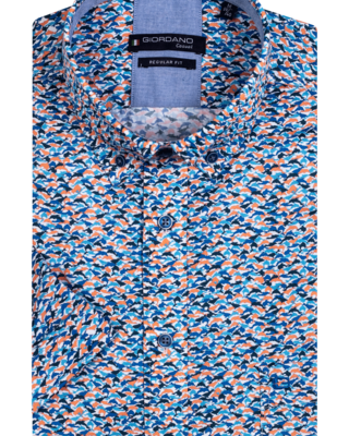 Giordano Kurzarm Delfin Print Hemd - Soft Coral