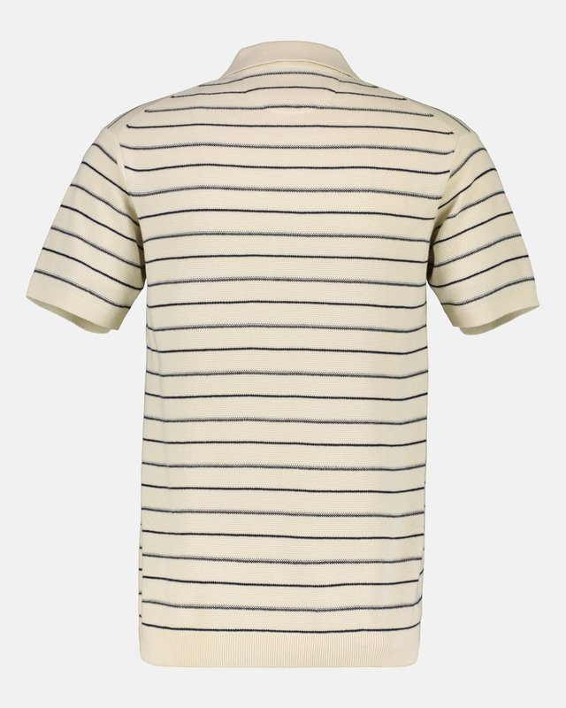 Lerros Polo Shirt met Brei Structuur - Pale Beige