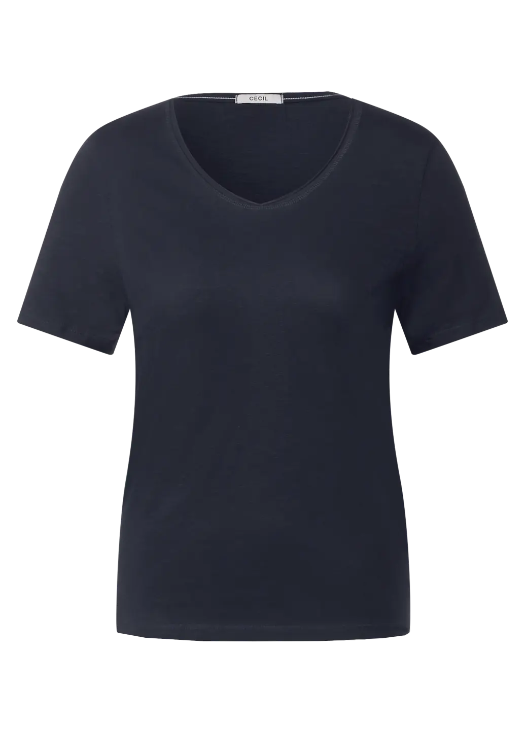 CECIL Basic T-Shirt - - | Deep Blues Cotton Blue