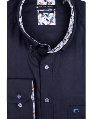 Giordano Korte Mouw Overhemd - Navy