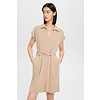 Midi-Dress with V-Neck - Taupe