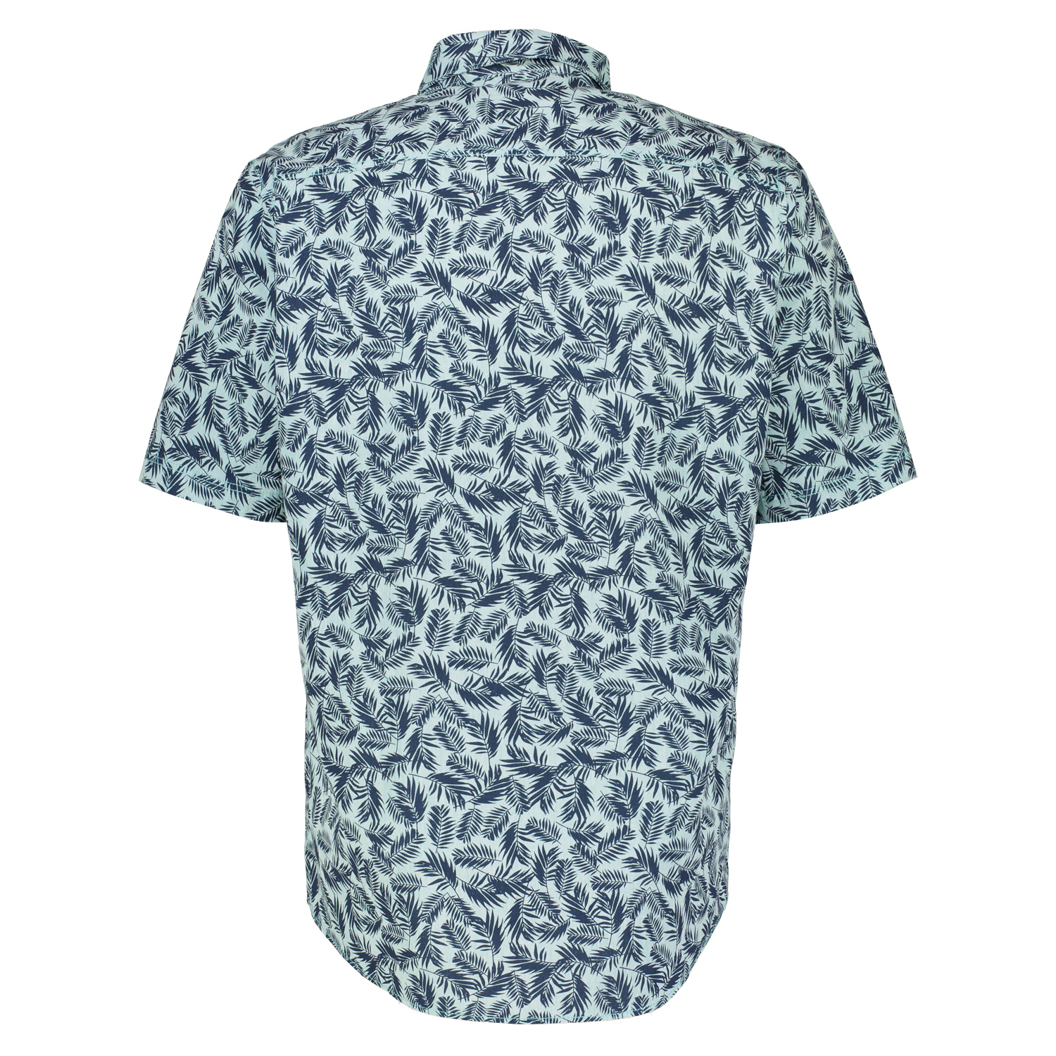Lerros Print Overhemd met Korte Mouwen - Light Turquoise