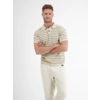 Polo Shirt met Brei Structuur - Pale Beige