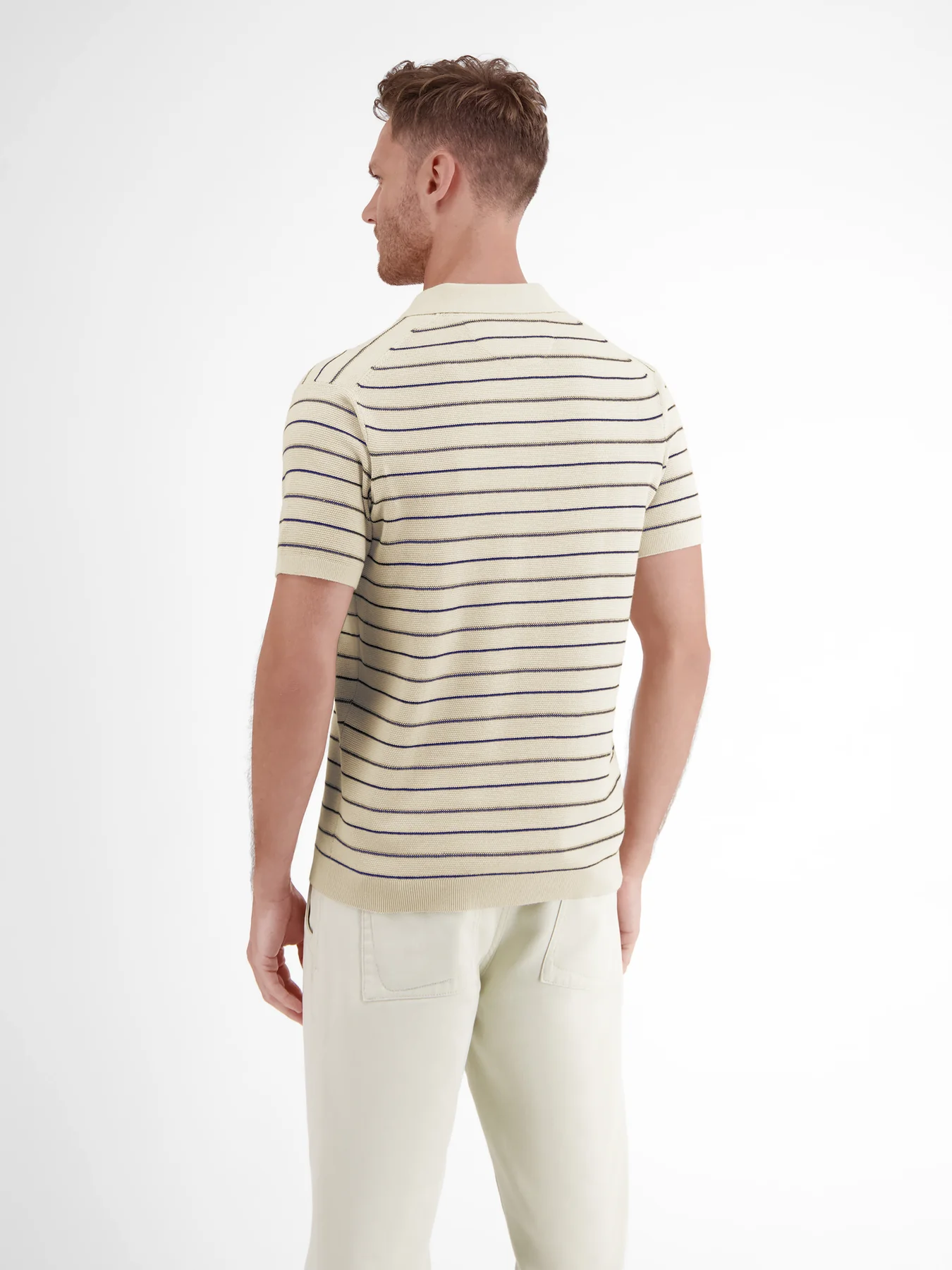 Lerros Poloshirt in Knit-Structure - Pale Beige