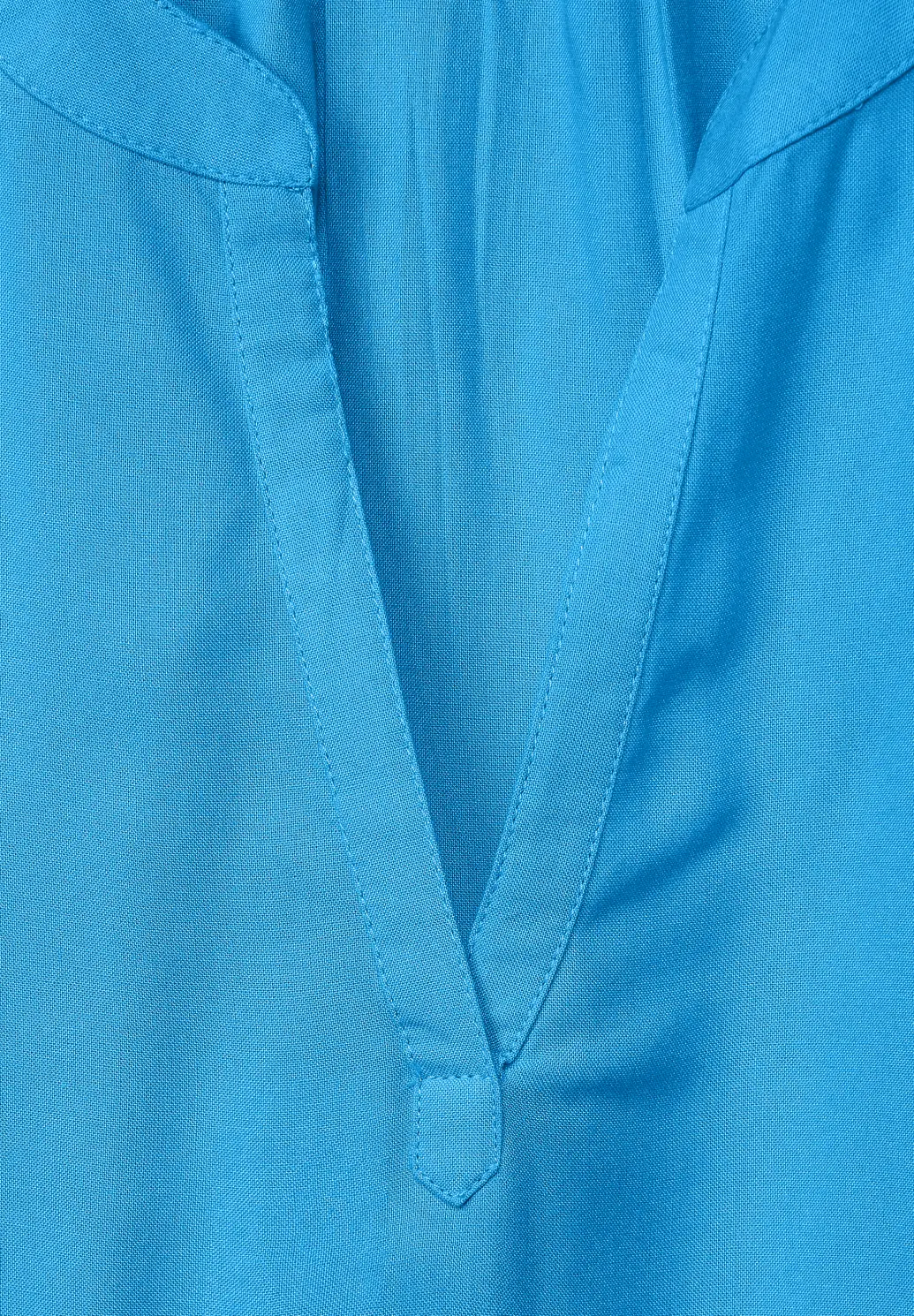 Street One Blusenshirt Blues / Splash in Blue Cotton - Blau Unifarbe - 