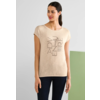 T-Shirt met Steentjes - Light Smooth Sand Melange