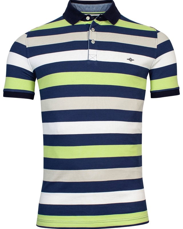Baileys Polo Shirt with Stripes - Pastel Lime