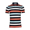 Polo Shirt mit Streifen - Coral