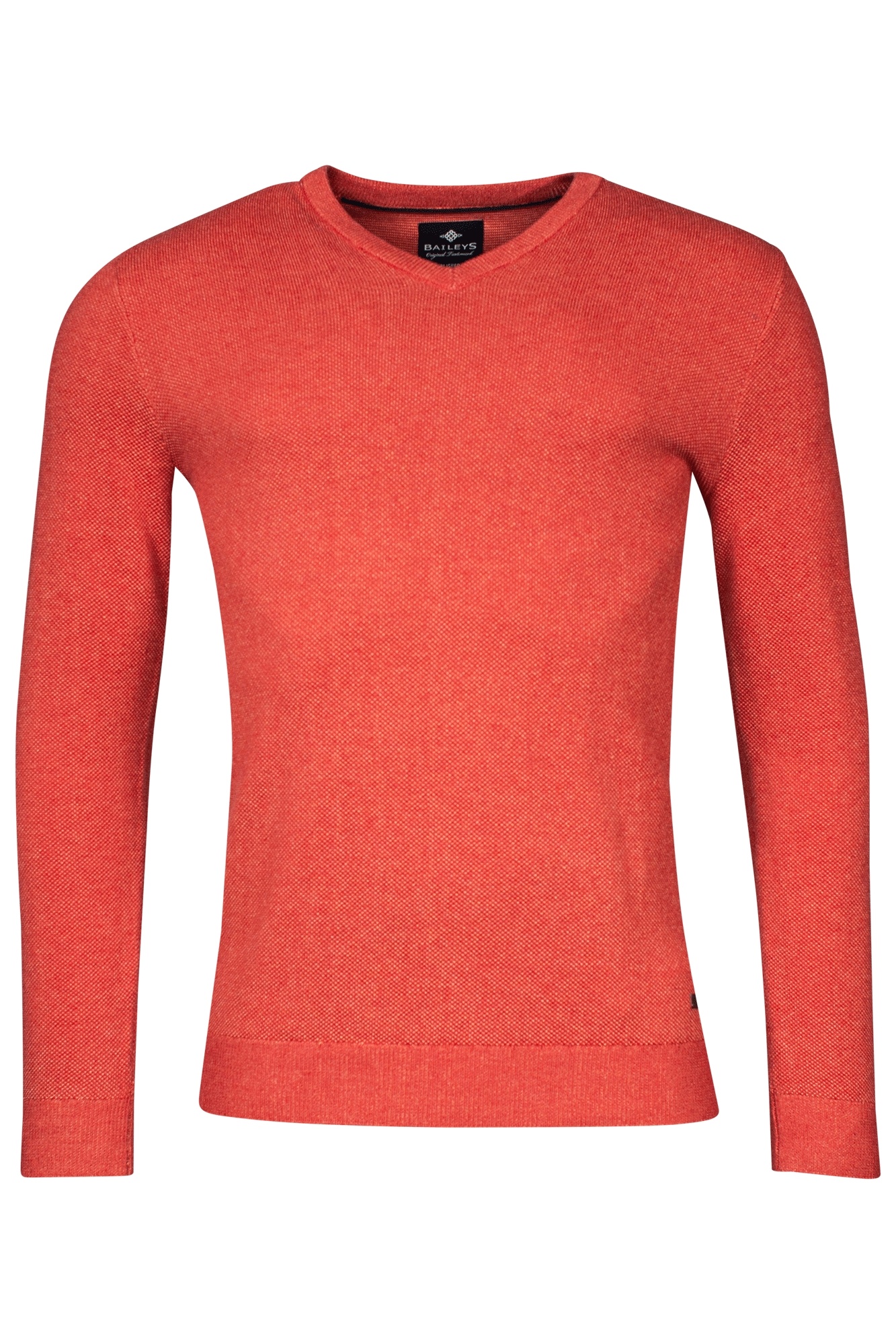 Baileys Sweater V-Neck - Dark Coral Melange