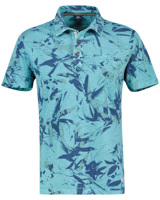 LERROS Print Polo Shirt - Light Turquoise Tonic / Blauw | - Cotton Blues