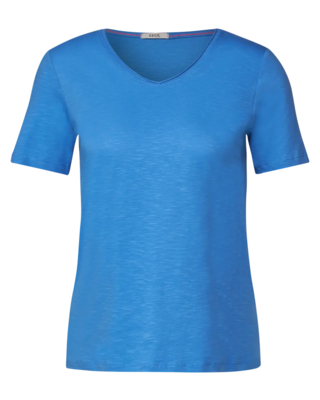 CECIL Basic Marina T-Shirt - in Blue - | Unifarbe / Cotton Blues Blau