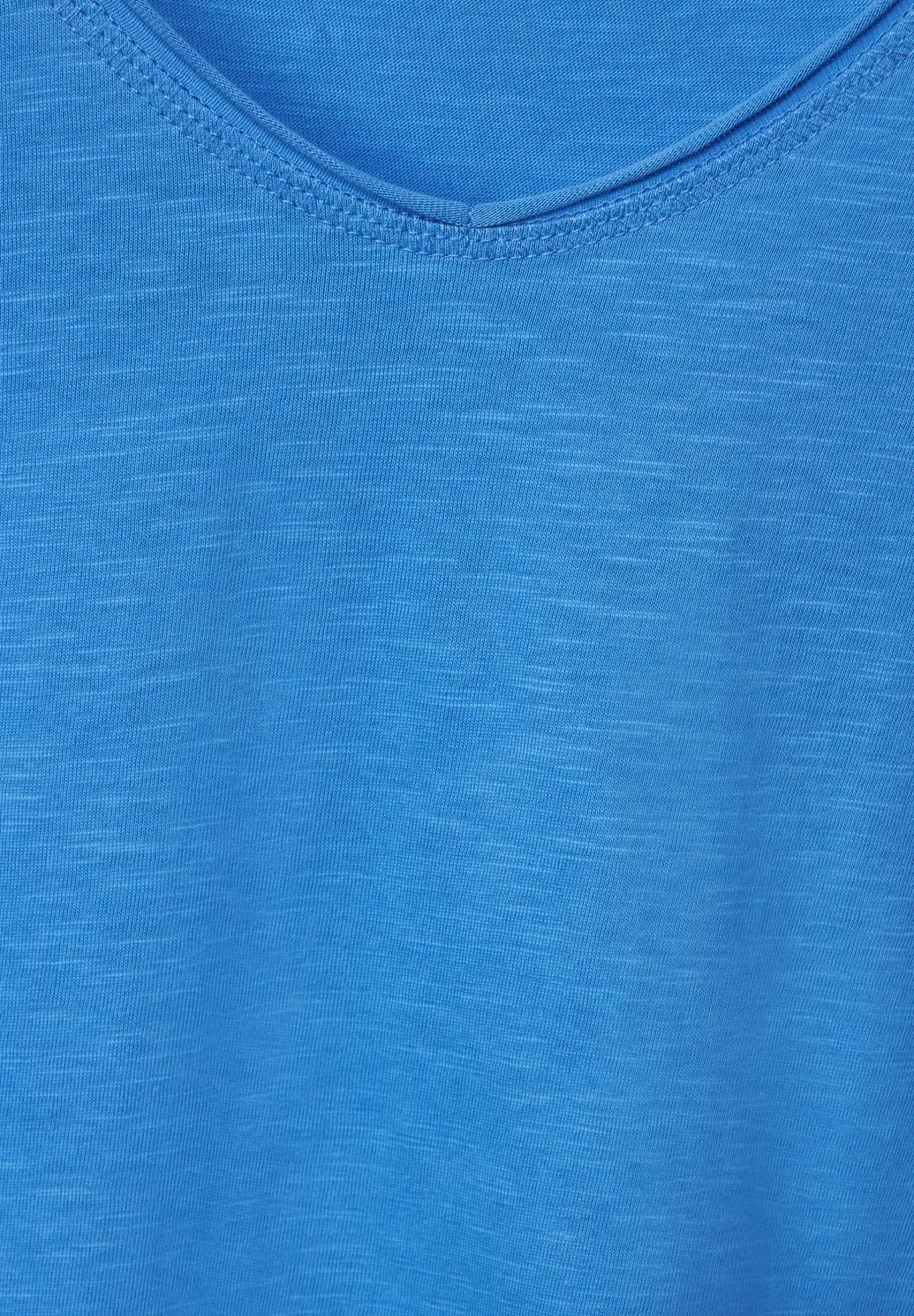 CECIL Basic T-Shirt - / - in Unifarbe Blue Marina Cotton | Blues Blau