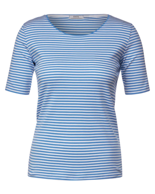 CECIL Striped - - Blues Cotton | T-Shirt Marina Lena Blue