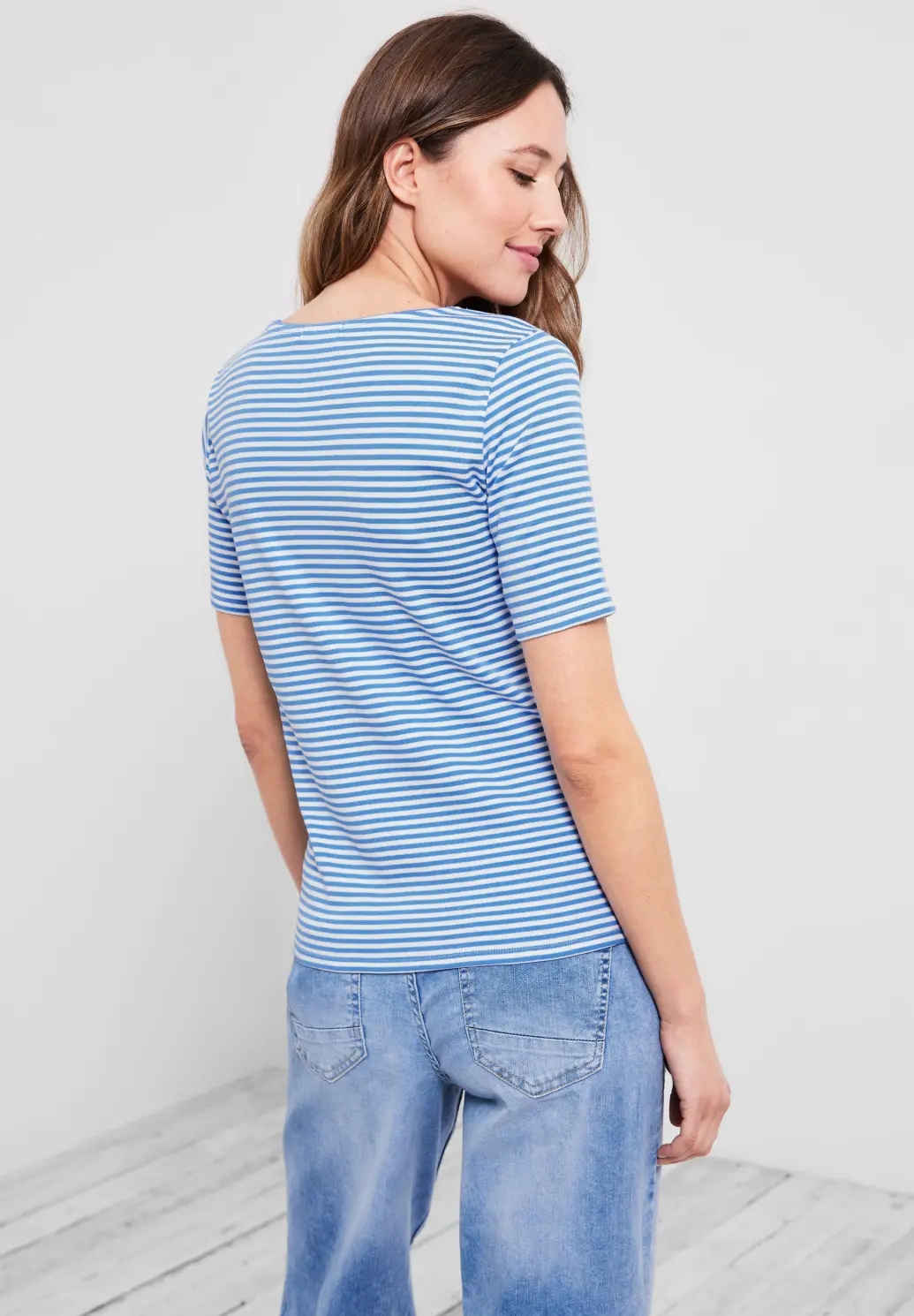 Blue Striped CECIL T-Shirt - Lena Cotton - Blues Marina |