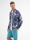 Lerros Linnen Print Overhemd - Nautic Blue