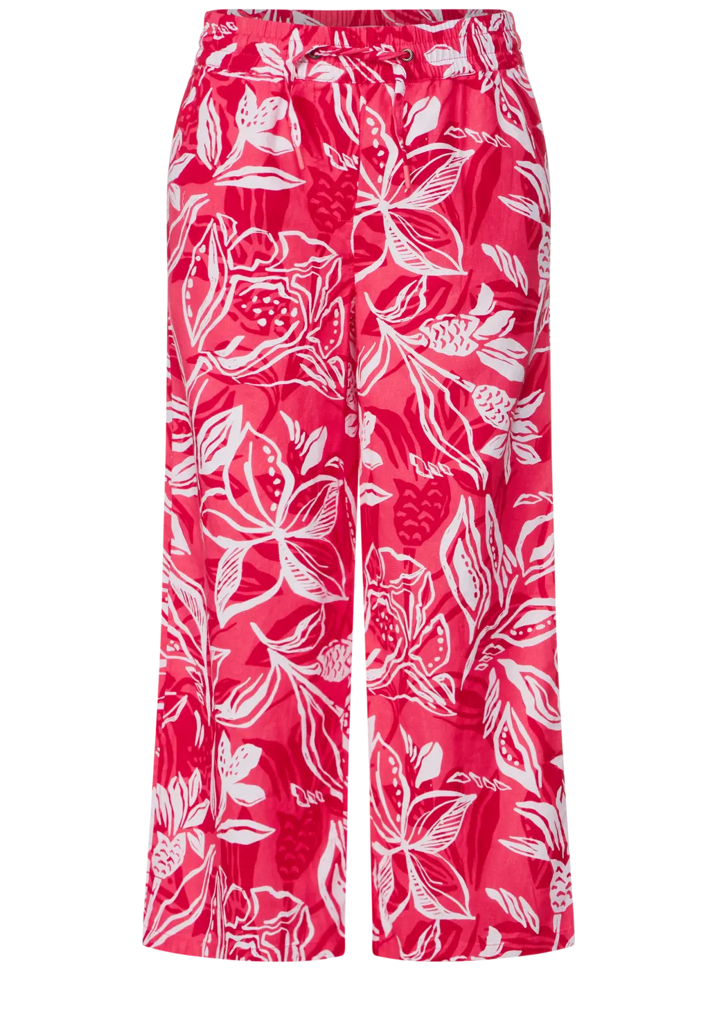 CECIL Loose Fit Linnen Broek - Strawberry Red / | - Cotton Blues