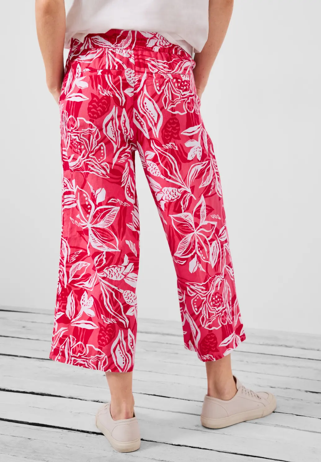 CECIL Loose Fit Leinen Hose - Strawberry Red / Rot | - Cotton Blues