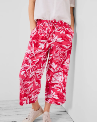 CECIL Loose Fit Linen Pants - Strawberry Red