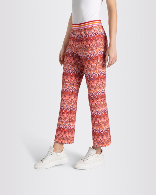 Mac Jeans Pants Flare Kick - Pumpkin Orange Jacquard