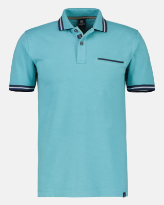 Poloshirt Light LERROS Blues with Turquoise - | - Cotton Structure
