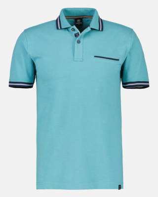 LERROS Poloshirt with Structure - Light Turquoise | - Cotton Blues