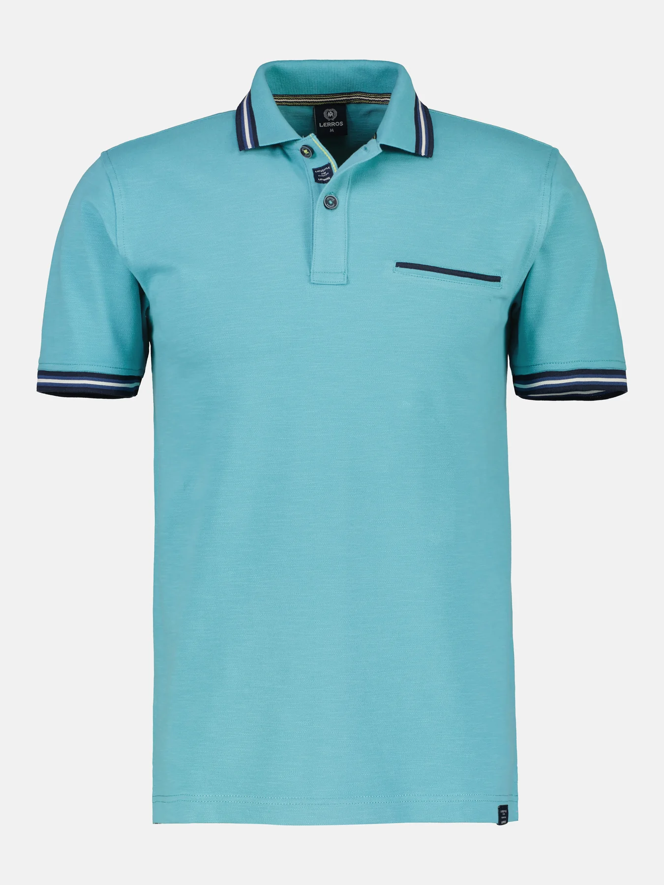 LERROS Poloshirt with Structure Light - - Cotton Turquoise Blues 