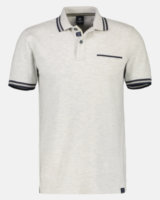LERROS Poloshirt with | Cotton - - Turquoise Structure Light Blues