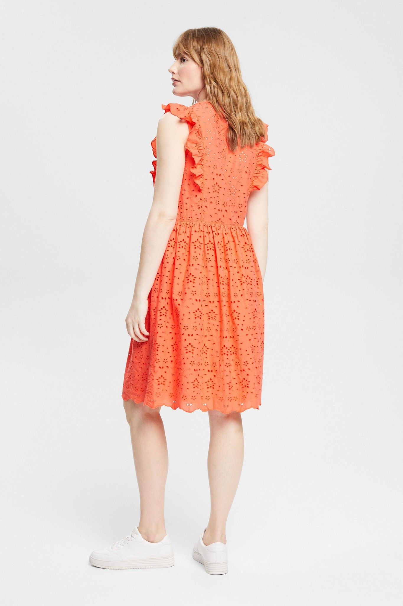 ESPRIT Kleid aus Spitze - Coral Orange | - Cotton Blues